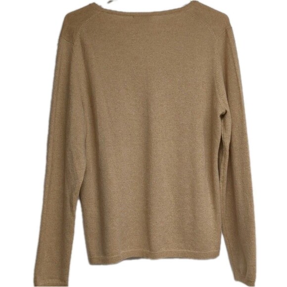 Charter Club 2-Ply Cashmere Sweater Women X-Large V-Neck Long Sleeves Beige XL - Picture 3 of 7